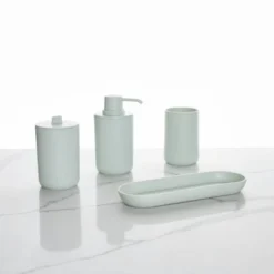 4pc Cade Bath Accessories Green Tint - IDESIGN -Bathroom Products Store GUEST d9019a2b 0cdf 4d67 bedc 7cdcea0b56bc