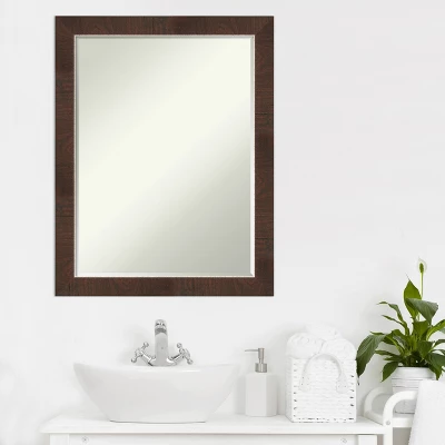 Amanti Art Wildwood Brown Narrow Petite Bevel Bathroom Wall Mirror 27.25 x 21.25 in. Amanti Art Wildwood Brown Narrow Petite Bevel Bathroom Wall Mirror 27.25 X 21.25 In. -Bathroom Products Store GUEST d916a4e9 510f 4ee2 b419 a98ad3848935