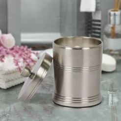 Dual Ridge Metal Bathroom Vanity Countertop Storage Organizer Canister Jar - Nu Steel -Bathroom Products Store GUEST d94368ce 8f42 4d03 aa4d 7cb5305f16c6