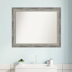 33" X 27" Non-Beveled Waveline Silver Narrow Bathroom Wall Mirror - Amanti Art 9 33" X 27" Non-Beveled Waveline Silver Narrow Bathroom Wall Mirror - Amanti Art -Bathroom Products Store GUEST db1d63a6 8c58 4c89 9127 c1a81cb4b8a2
