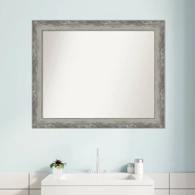 33" x 27" Non-Beveled Waveline Silver Narrow Bathroom Wall Mirror - Amanti Art 33" X 27" Non-Beveled Waveline Silver Narrow Bathroom Wall Mirror - Amanti Art -Bathroom Products Store GUEST db1d63a6 8c58 4c89 9127 c1a81cb4b8a2