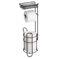 MDesign Metal Toilet Paper Holder Stand/Dispenser, Shelf, 3 Rolls -Bathroom Products Store GUEST dca1468a ca5e 466a a876 3687638722bb
