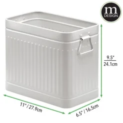 MDesign Metal Rectangle Trash Can Wastebasket, Garbage Bin, Handles -Bathroom Products Store GUEST dcfc8967 2faf 4012 8645 8dec51d812ac