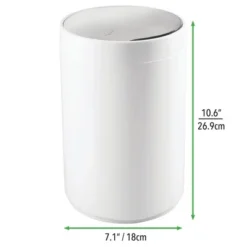MDesign Plastic Small Round Trash Can Wastebasket, Swing Lid 6 MDesign Plastic Small Round Trash Can Wastebasket, Swing Lid -Bathroom Products Store GUEST e1132bfe 6ee9 43fb b809 53772e4b221e