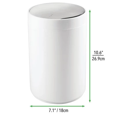 mDesign Plastic Small Round Trash Can Wastebasket, Swing Lid MDesign Plastic Small Round Trash Can Wastebasket, Swing Lid -Bathroom Products Store GUEST e1132bfe 6ee9 43fb b809 53772e4b221e