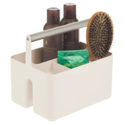MDesign Plastic Tote, Divided Basket Bin With Metal Handle -Bathroom Products Store GUEST e113ad90 9f8c 46c9 94e4 a01b13541157