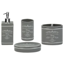 Home Basics 4 Piece Paris Bath Accessory Set -Bathroom Products Store GUEST e270d632 d451 4a31 a209 f7c59c924df0
