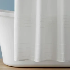 Boucle Stripe Shower Curtain Sour Cream - Hearth & Hand™ With Magnolia