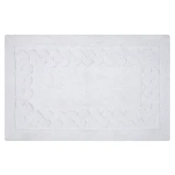 Chain Bath Rug 220 GSF Soft Plush Cotton Non Skid Back White By Knightsbridge -Bathroom Products Store GUEST e63b9db1 5878 42fe a96b 889ee4a43d07