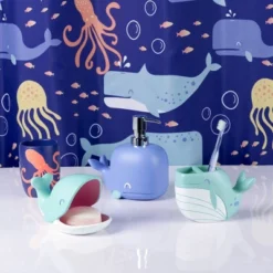 3pc Whales Bathroom Accessories Set - Allure Home Creations -Bathroom Products Store GUEST e93164ce 0a24 40f2 a3c1 dff0b8d30876