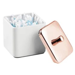 MDesign Square Metal Bathroom Vanity Canister Apothecary Jar 2 Pack -Bathroom Products Store GUEST e93ae649 e15c 4f5b bb31 4d8c0172e37a