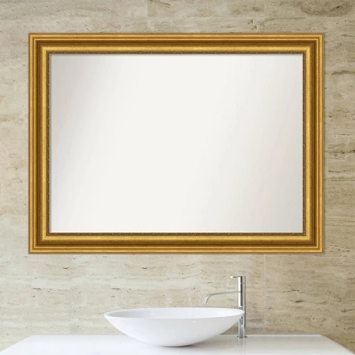 44" x 33" Non-Beveled Parlor Bathroom Wall Mirror Gold - Amanti Art 44" X 33" Non-Beveled Parlor Bathroom Wall Mirror Gold - Amanti Art -Bathroom Products Store GUEST e9ee05cf 2893 49c7 95b7 c7f00e153f83