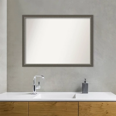 41" x 30" Non-Beveled Domus Wood Bathroom Wall Mirror Dark Silver - Amanti Art 41" X 30" Non-Beveled Domus Wood Bathroom Wall Mirror Dark Silver - Amanti Art -Bathroom Products Store GUEST eb6c09ff a811 4d0c 861d 5226a73a11e7
