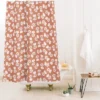 Little Arrow Vintage Floral Terracotta Shower Curtain Orange - Deny Designs