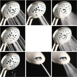 High Pressure Handheld Rain 50 Mode Three Way Shower Head Combo With Adjustable Arm Nickel - Aquabar -Bathroom Products Store GUEST efe079ac b939 4c71 a5ef c791cb6042dc