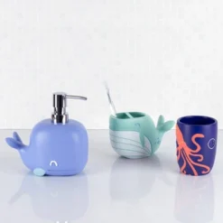 3pc Whales Bathroom Accessories Set - Allure Home Creations -Bathroom Products Store GUEST f1455401 acee 47b9 80e8 2ebd3126a149