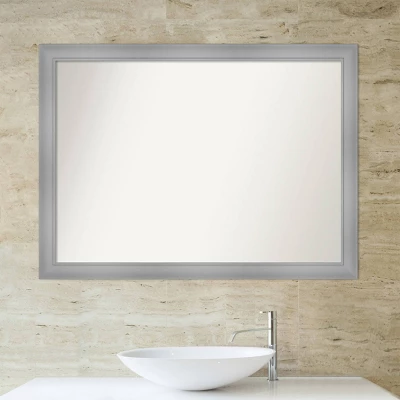 42" x 31" Non-Beveled Flair Bathroom Wall Mirror Polished Nickel - Amanti Art 42" X 31" Non-Beveled Flair Bathroom Wall Mirror Polished Nickel - Amanti Art -Bathroom Products Store GUEST f233a314 4eb8 47fa b593 b70761b781e1