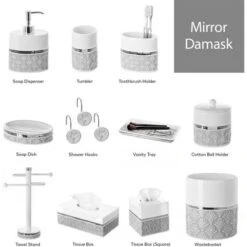Creative Scents Mirror Damask 6 Piece Set -Bathroom Products Store GUEST f366eab5 a15f 4b7d 84bd 0e2eacc53501