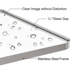 ANDY STAR 22 Inch Tall By 34 Inch Wide Rectangular Tilting Modern Floating Vanity Mirror With Rounded Edges And Adjustable Wall Mounts, Brushed Nickel -Bathroom Products Store GUEST f4861b73 d023 47e6 b647 a631f3d5328e