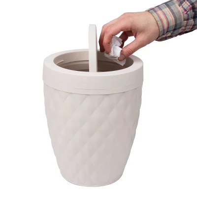 Round Wastepaper Basket and Toilet Brush Set Ivory - Mind Reader Round Wastepaper Basket And Toilet Brush Set Ivory - Mind Reader -Bathroom Products Store GUEST f5207a30 121a 489c 80ca a4d93e6c8023