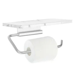 Unique Bargains Wall Mount Aluminum Acrylic Bathroom Toilet Paper Holder Silver Tone Clear 1 Pcs -Bathroom Products Store GUEST f8072521 fdab 4d17 b100 e753bed3045f