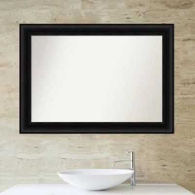 42" x 30" Non-Beveled Parlor Bathroom Wall Mirror Black - Amanti Art 42" X 30" Non-Beveled Parlor Bathroom Wall Mirror Black - Amanti Art -Bathroom Products Store GUEST f8204090 629d 449a 8160 2bceb34f4fcb