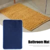 Unique Bargains Solid Color Pattern Bathroom Rugs Polyester Bath Mat Machine Washable Navy Blue 80x50cm -Bathroom Products Store GUEST f84caaaf 4bea 4f1d 8591 3da815a43f9b