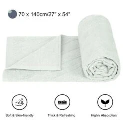 2 Pcs 100% Combed Cotton Soft Absorbent Diagonal Weave Bath Towel - PiccoCasa -Bathroom Products Store GUEST f94afd92 4b9a 4291 97c9 4a936b3922d7