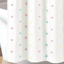 72"x72" Kids' Rainbow Tufted Dot Single Shower Curtain - Lush Décor -Bathroom Products Store GUEST fa6bd845 946f 4215 b628 7d8d2d0bafff