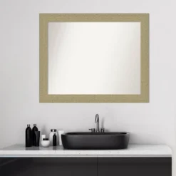 32" X 26" Non-Beveled Mosaic Bathroom Wall Mirror Gold - Amanti Art -Bathroom Products Store GUEST fa7685d3 0a9a 4b4c b2c8 3d91b6e46dd8