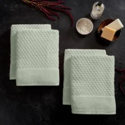 4pc Cotton Diamond Textured Bath Towel Set - Isla Jade 12 4pc Cotton Diamond Textured Bath Towel Set - Isla Jade -Bathroom Products Store GUEST fb68d6b4 5b50 4168 a4e9 7473d421b191