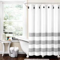 72"x72" Boho Tassel Striped Yarn Dyed Eco Friendly Recycled Cotton Shower Curtain - Lush Décor 6 72"x72" Boho Tassel Striped Yarn Dyed Eco Friendly Recycled Cotton Shower Curtain - Lush Décor -Bathroom Products Store GUEST fb725055 85cd 4954 bc45 05ccb7c5ea65