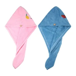 Unique Bargains Soft Hair Towel Wrap Microfiber Lemon Pattern For Wet Long Thick Curly Hair 2 Pcs -Bathroom Products Store GUEST fbc985fc 557e 40cd 87e8 9bc2400f91cf