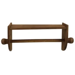 Home Basics Quick Install Rustic Pine Wood Wall Mounted Paper Towel Holder With Flat Top, Brown -Bathroom Products Store GUEST fcbbd358 43d6 4ed1 9e00 54b681991212