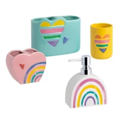 3pc Rainbow Hearts Bathroom Accessories Set - Allure Home Creations -Bathroom Products Store GUEST fcd37759 f3bb 48da bb1a ed94b7fc3a34