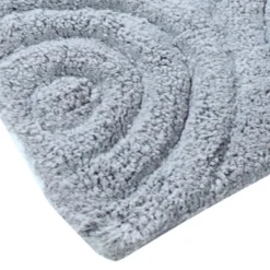 Knightsbridge Beautiful Circle Design Premium Quality Year Round Cotton With Non-Skid Back Bath Rug Silver -Bathroom Products Store GUEST fd58cf52 d9a4 4ca0 ae1f 19c5fad93847