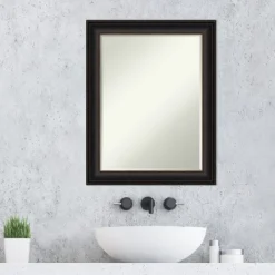 Amanti Art Trio Oil Rubbed Bronze Petite Bevel Bathroom Wall Mirror 28.5 X 22.5 In. -Bathroom Products Store GUEST fd8101f4 ee68 4c8c a6b3 775bd6ebc963