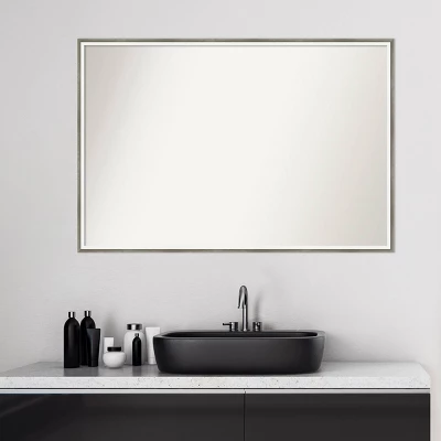 37" x 25" Non-Beveled Lucie Wood Bathroom Wall Mirror Silver - Amanti Art 37" X 25" Non-Beveled Lucie Wood Bathroom Wall Mirror Silver - Amanti Art -Bathroom Products Store GUEST feb26ae6 d540 49c9 ac7d 76668c47eaa6