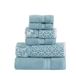 Modern Threads Reversible Yarn Dyed Jacquard Towel Set, Trefoil Filigree. -Bathroom Products Store GUEST fecbe2b5 ebbc 4f04 8d52 15b5d78fbe1a