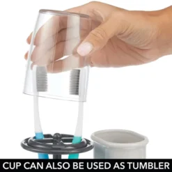 MDesign Toothpaste/Toothbrush Holder Stand Center, Rinse Cup/Cover -Bathroom Products Store GUEST ff151adf 9cd4 47e0 97e8 964673903896